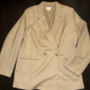 H&M Women's Tan Double-Breasted Blazer